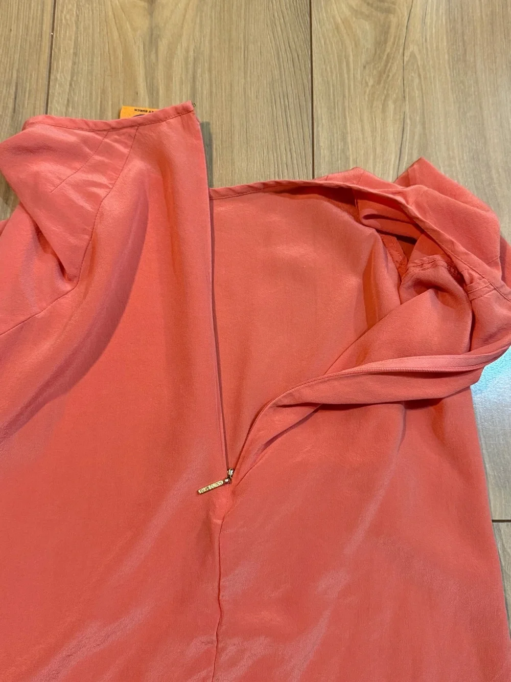 Tory Burch Coral Short-Sleeve Silk Blouse